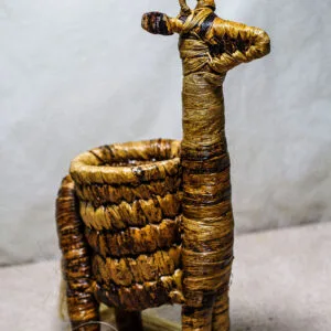 Handmade animal-themed African basket 12 inches