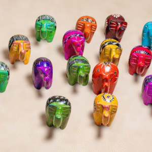 Colorful African carton animal figurines souvenir