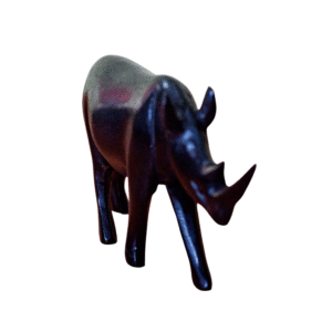 Small wooden rhino carving from Kenya – handcrafted African decor