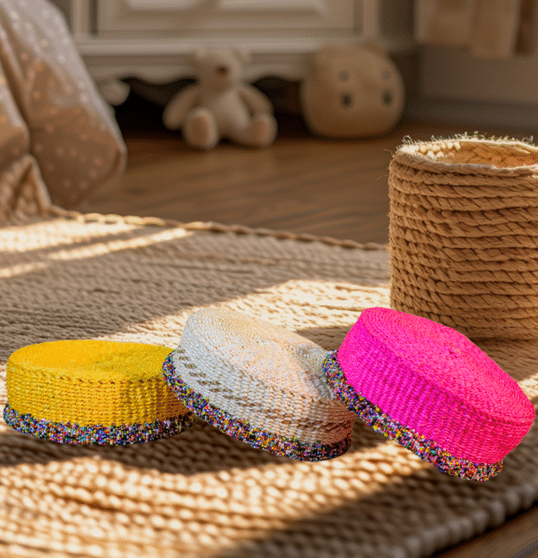 Small handwoven African Kiondo basket for decoration – made in Kenya