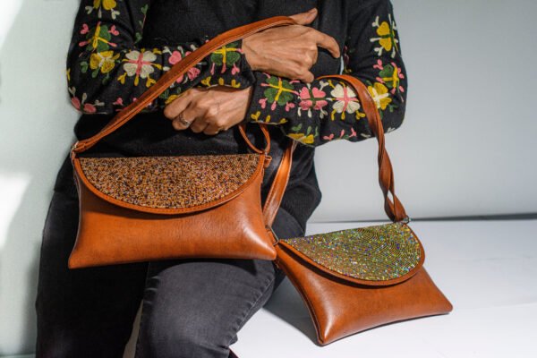 LEATHER BEADED BAG scaled