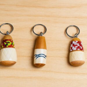 Small wooden key holder handcrafted in Africa, 3-inch size