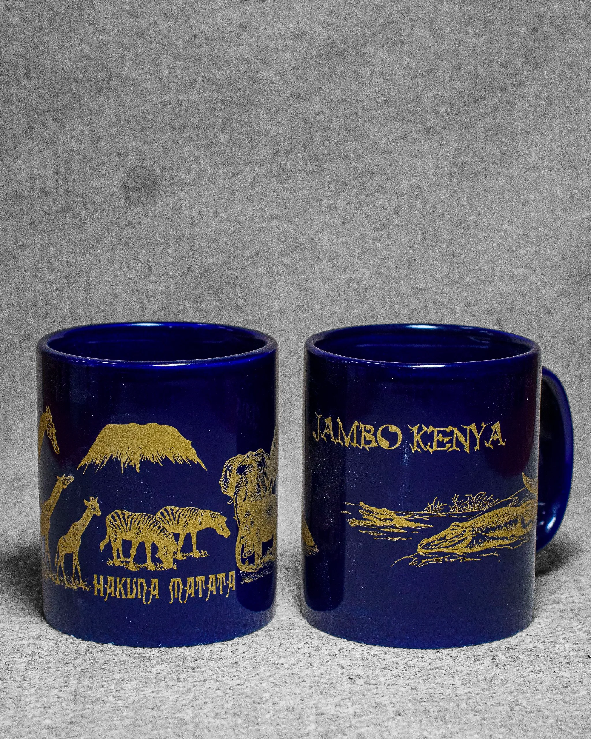 blue mug Blue ceramic mug for coffee or tea, handmade African drinkware