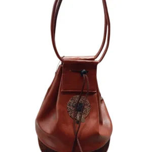 und PU leather kitenge bag with vibrant African print – stylish handmade handbag for women