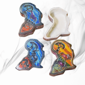 AFRICAN BOWL 4 AFRICAN MAP CURIO