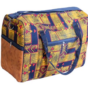 KITENGE TRAVE BAG WITH PU LEATHER