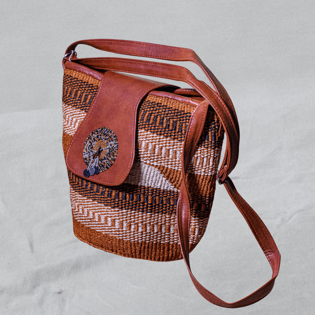 SISAL WITH LEATHER SLING BAG SISAL WITH LEATHER SLING BAG