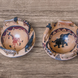 WOODEN BOWL WITH 5 PCS ANIMAL